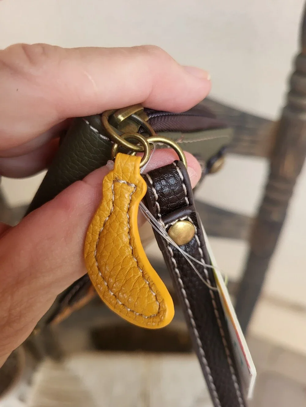 CHALA Monkey Wallet Vegan Leather, Zip Around. Olive